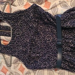 Navy and Gold Eliza J dress with belt size 6